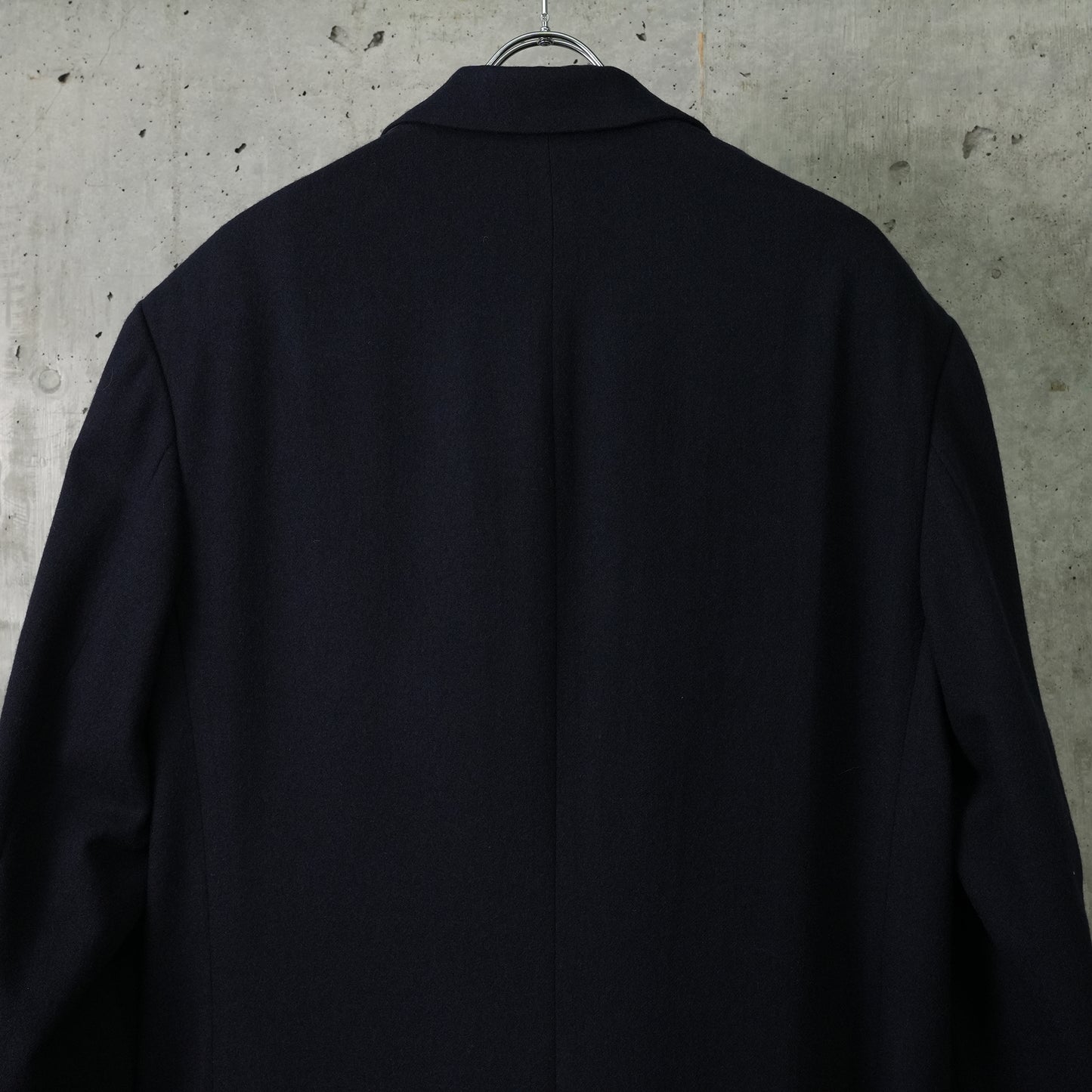 WOOL NYLON LONG JACKET WITH MACKIN SLEEVE / NAVY