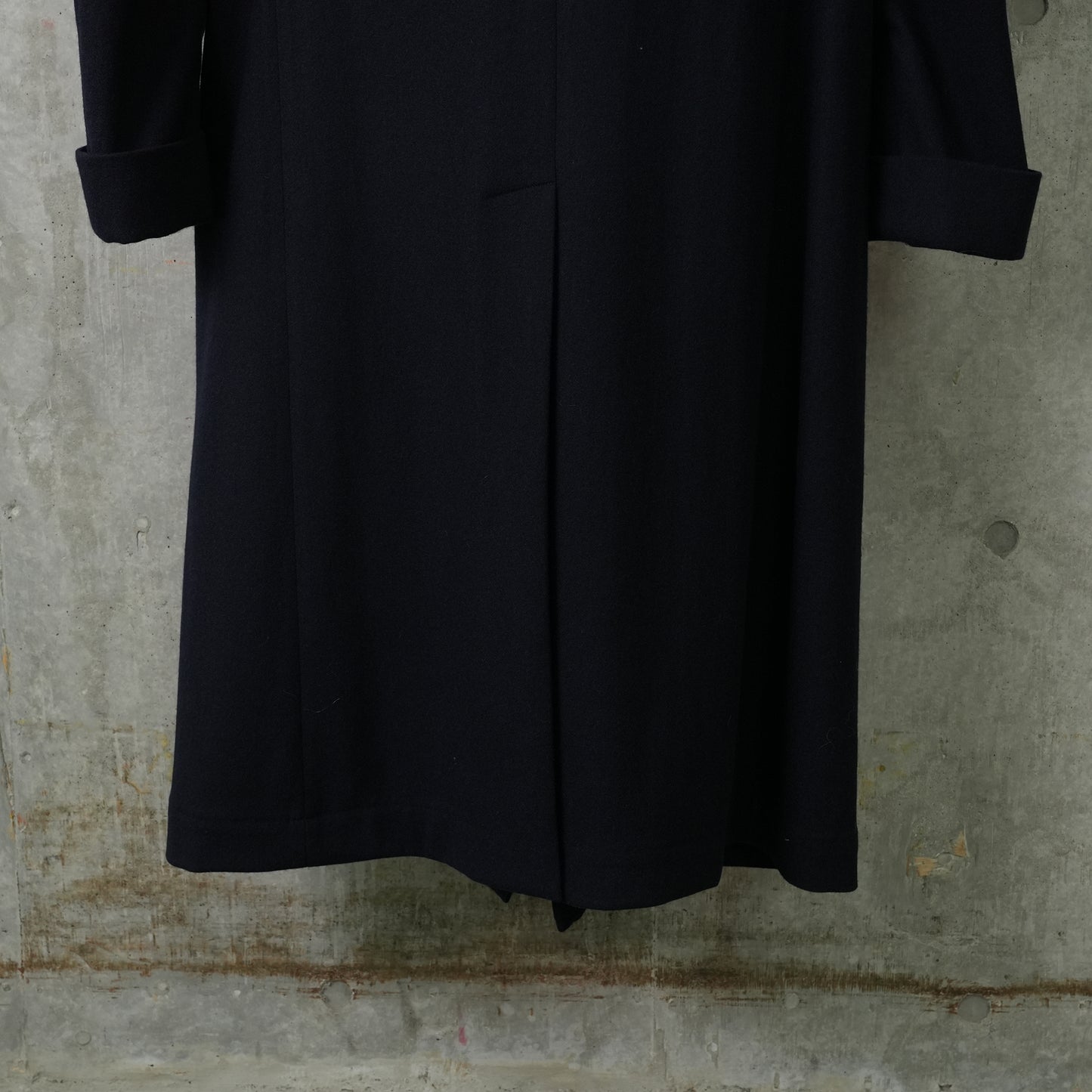 WOOL NYLON LONG JACKET WITH MACKIN SLEEVE / NAVY