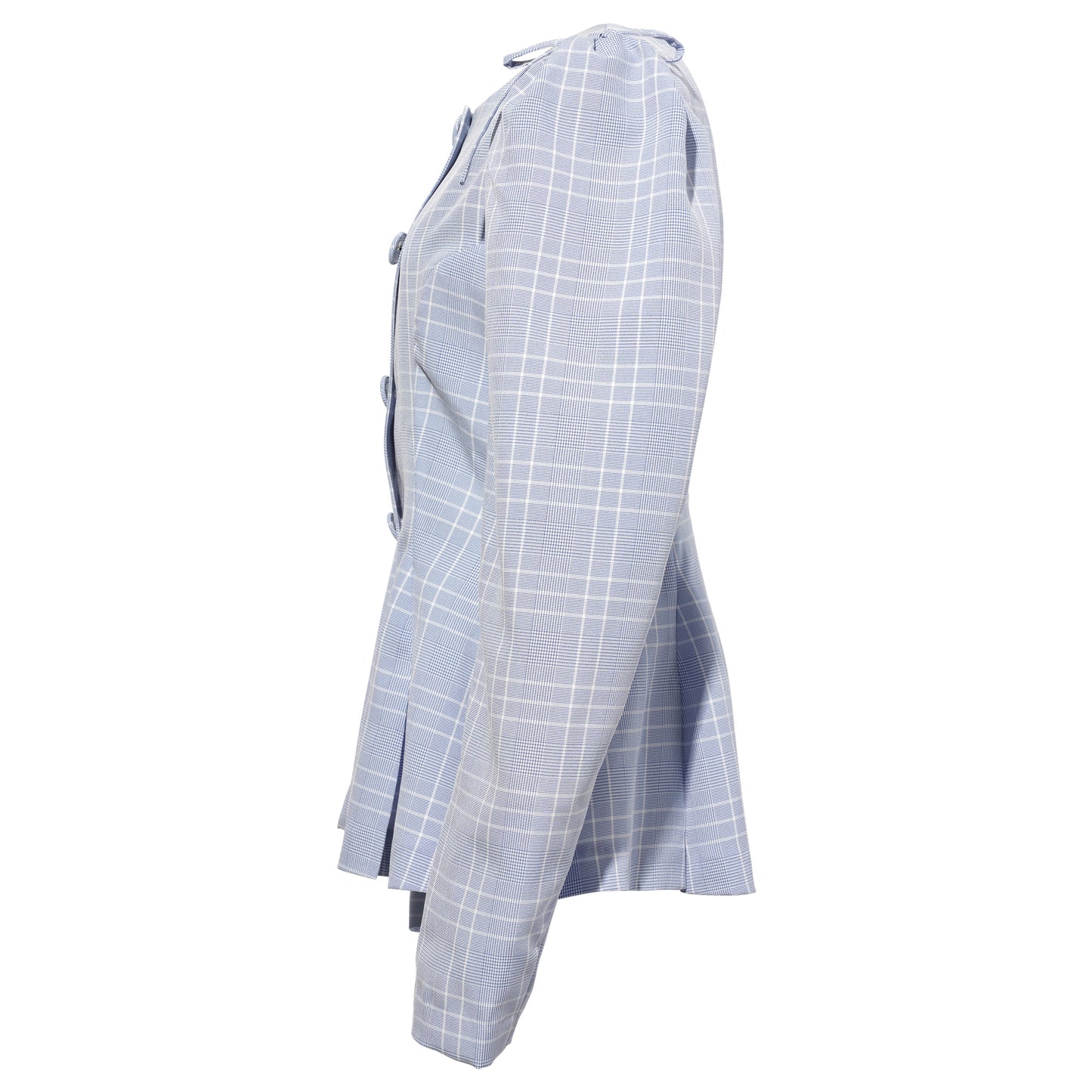 PADDED CHECK BLOUSE / BLUE