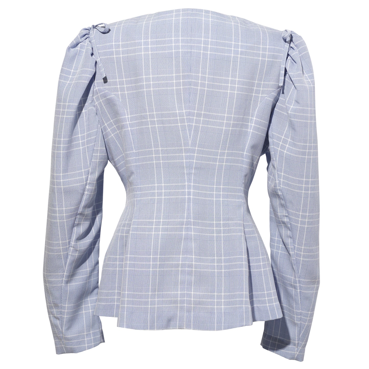 PADDED CHECK BLOUSE / BLUE