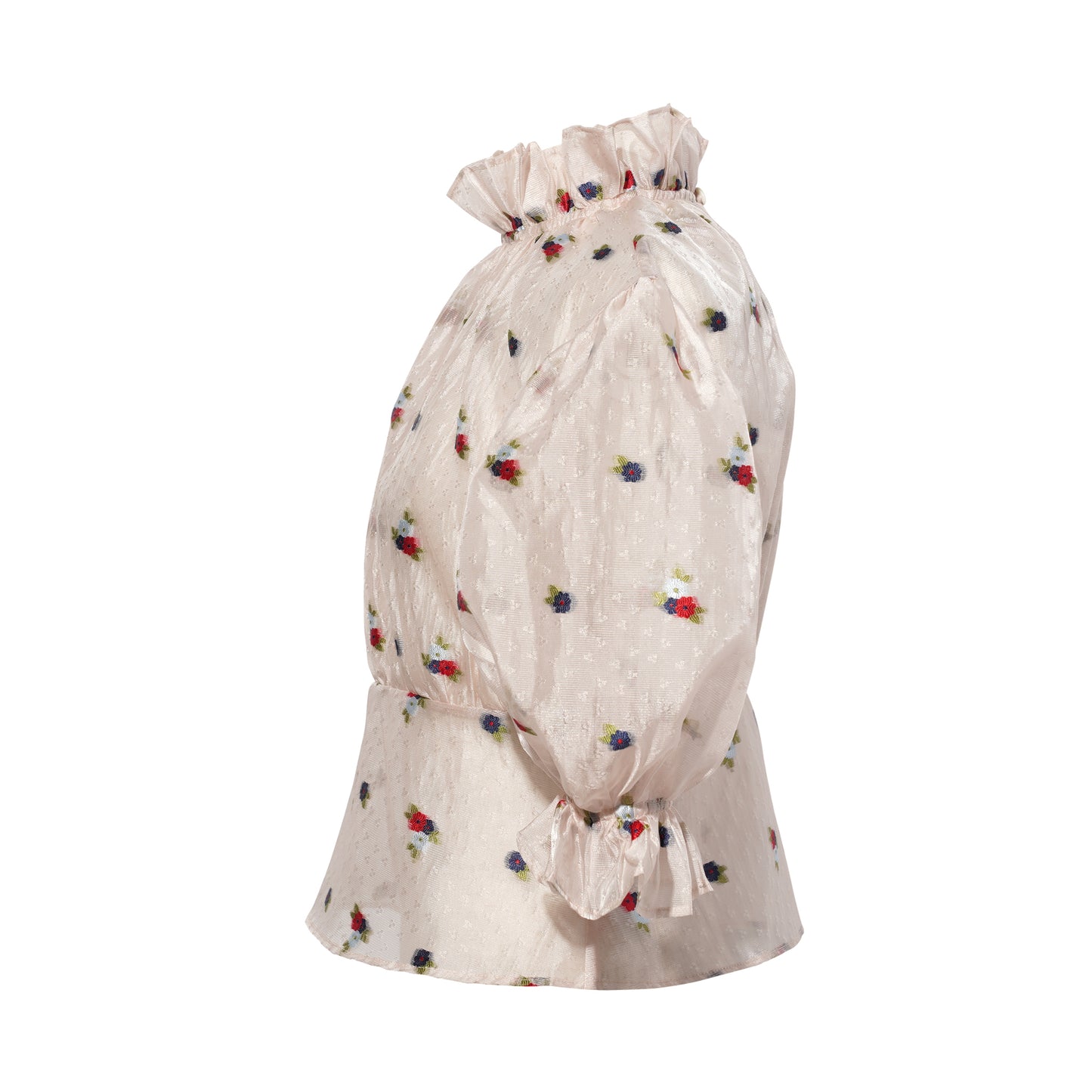 FLORAL JACQUARD BLOUSE / CHAMPANGE FLORAL