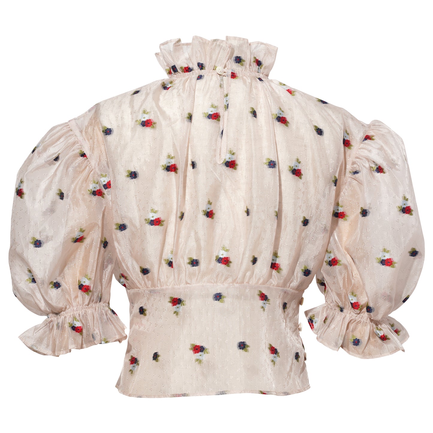 FLORAL JACQUARD BLOUSE / CHAMPANGE FLORAL