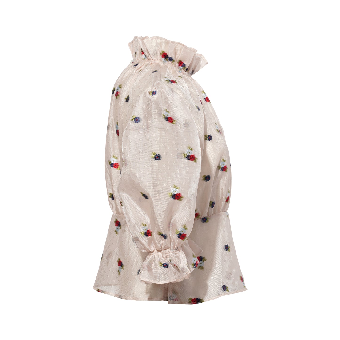 FLORAL JACQUARD BLOUSE / CHAMPANGE FLORAL