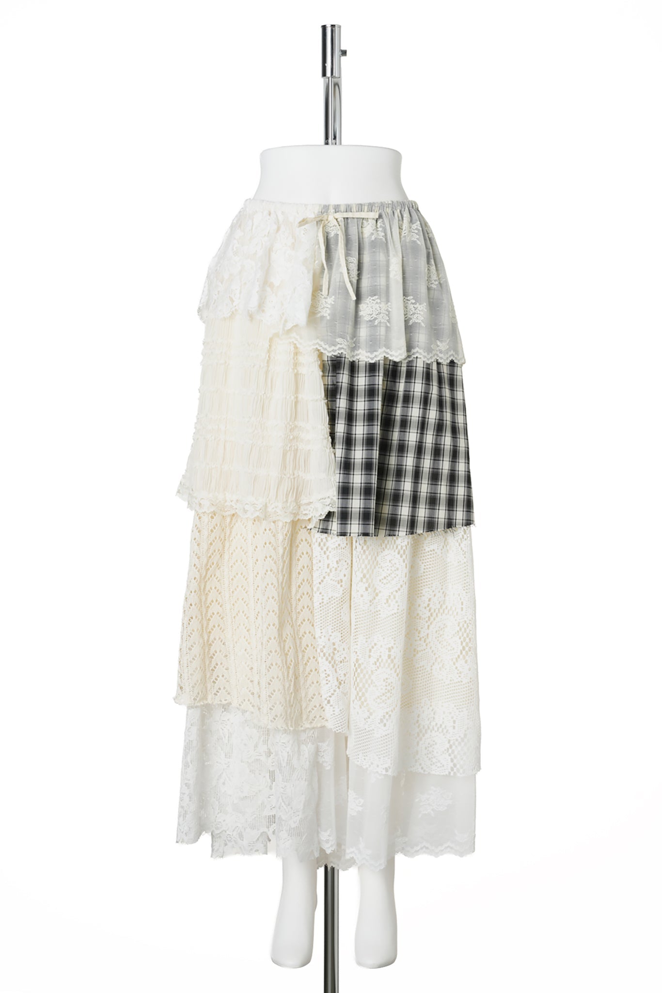 PATCHWORK LAYERED MAXI SKIRT / MULTI