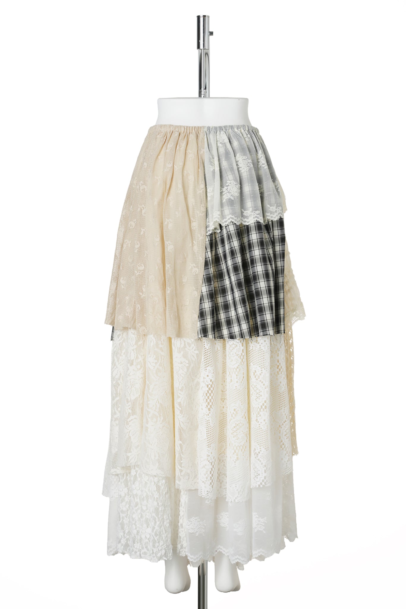 PATCHWORK LAYERED MAXI SKIRT / MULTI