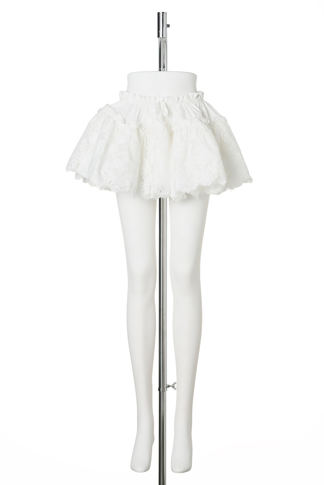 LACE LAYERED TUTU SKIRT / WHITE