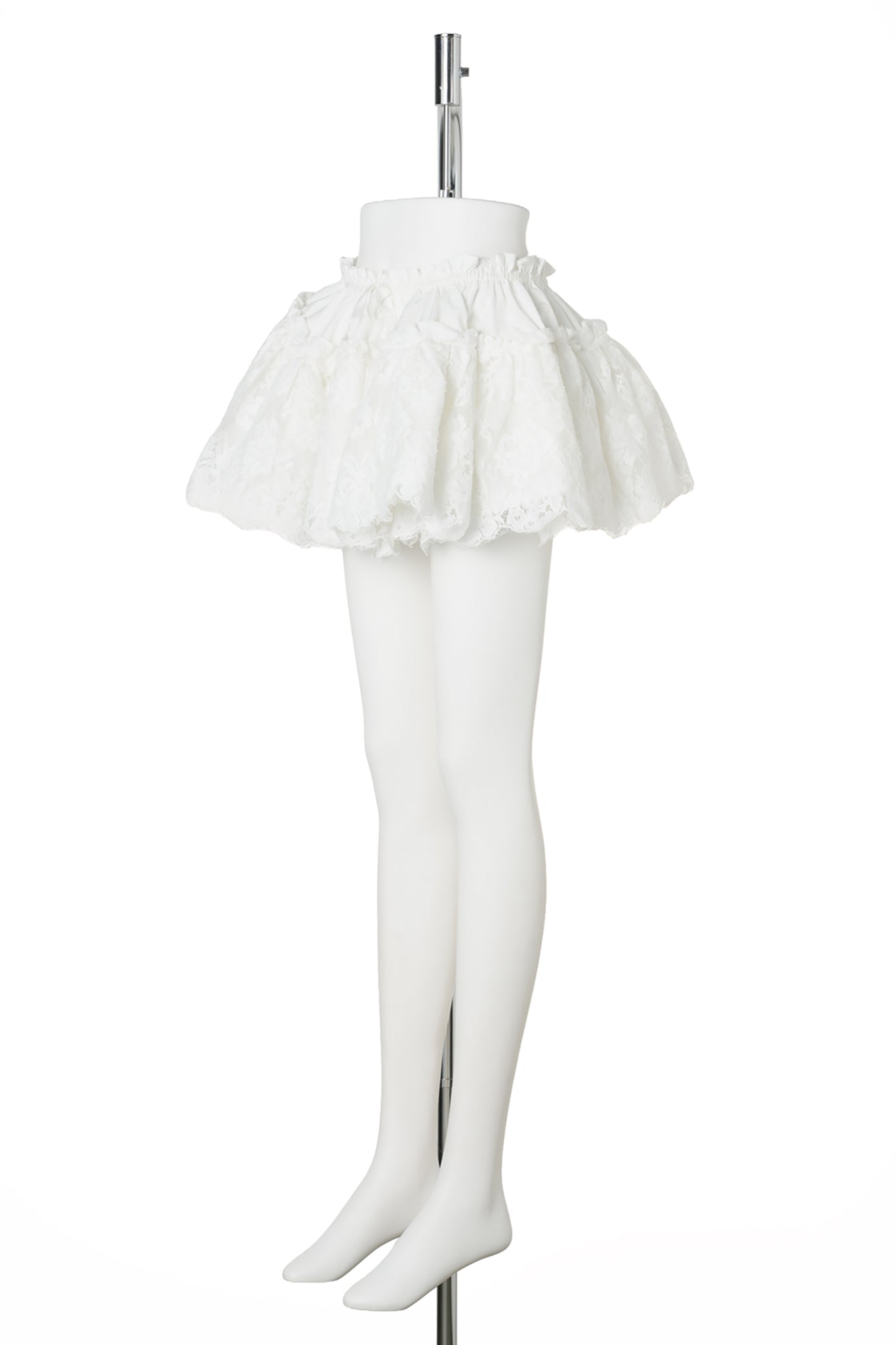 LACE LAYERED TUTU SKIRT / WHITE
