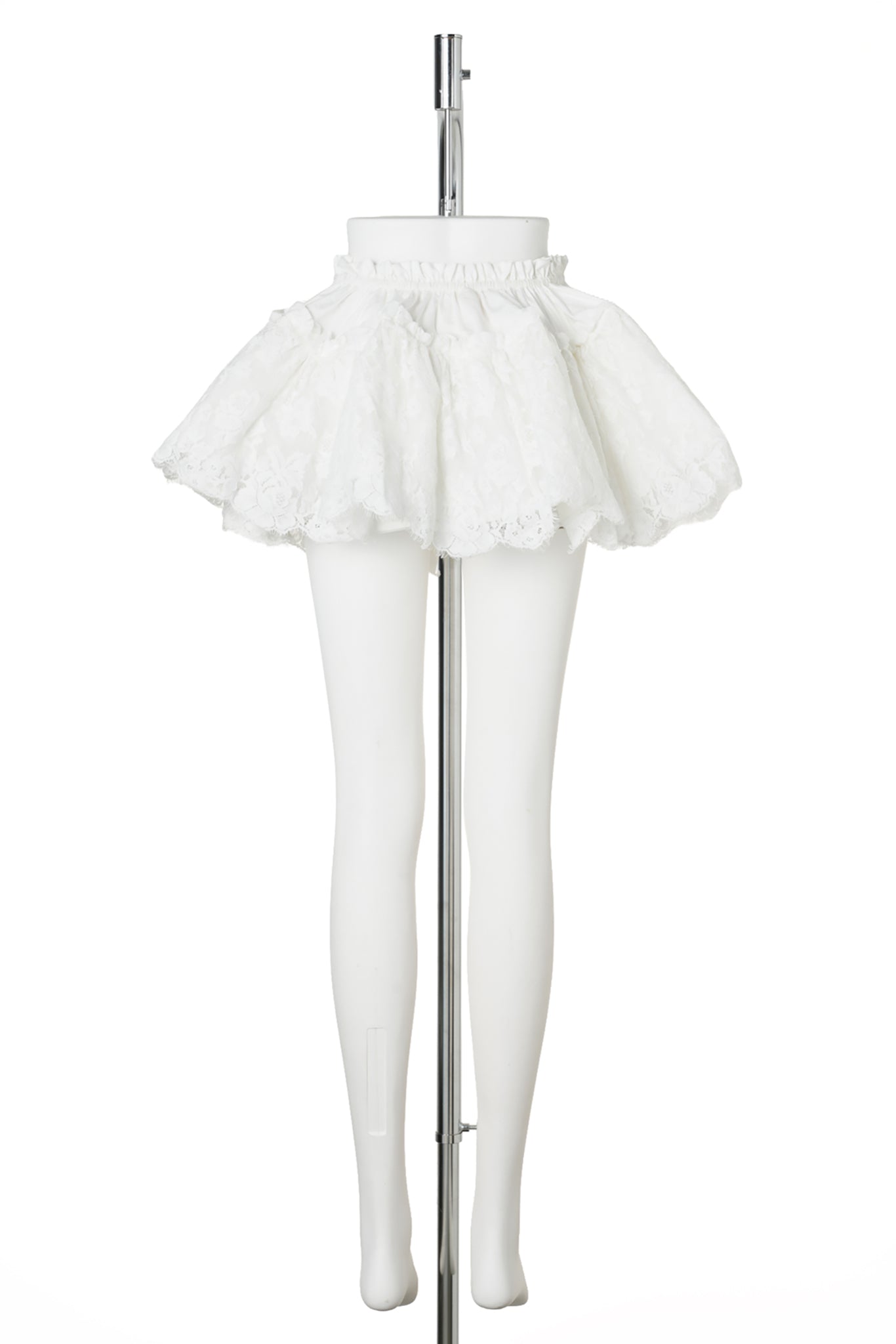 LACE LAYERED TUTU SKIRT / WHITE