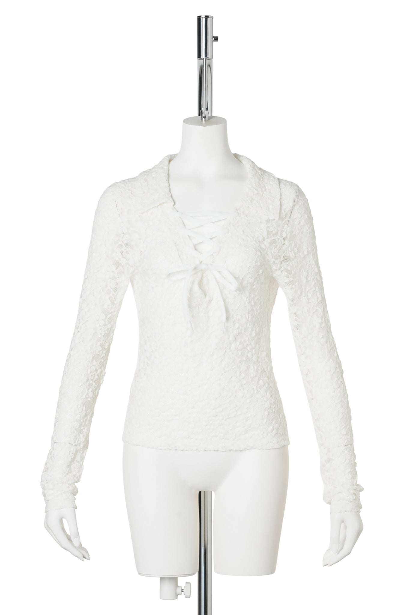 LACED UP BODICE TOP / WHITE