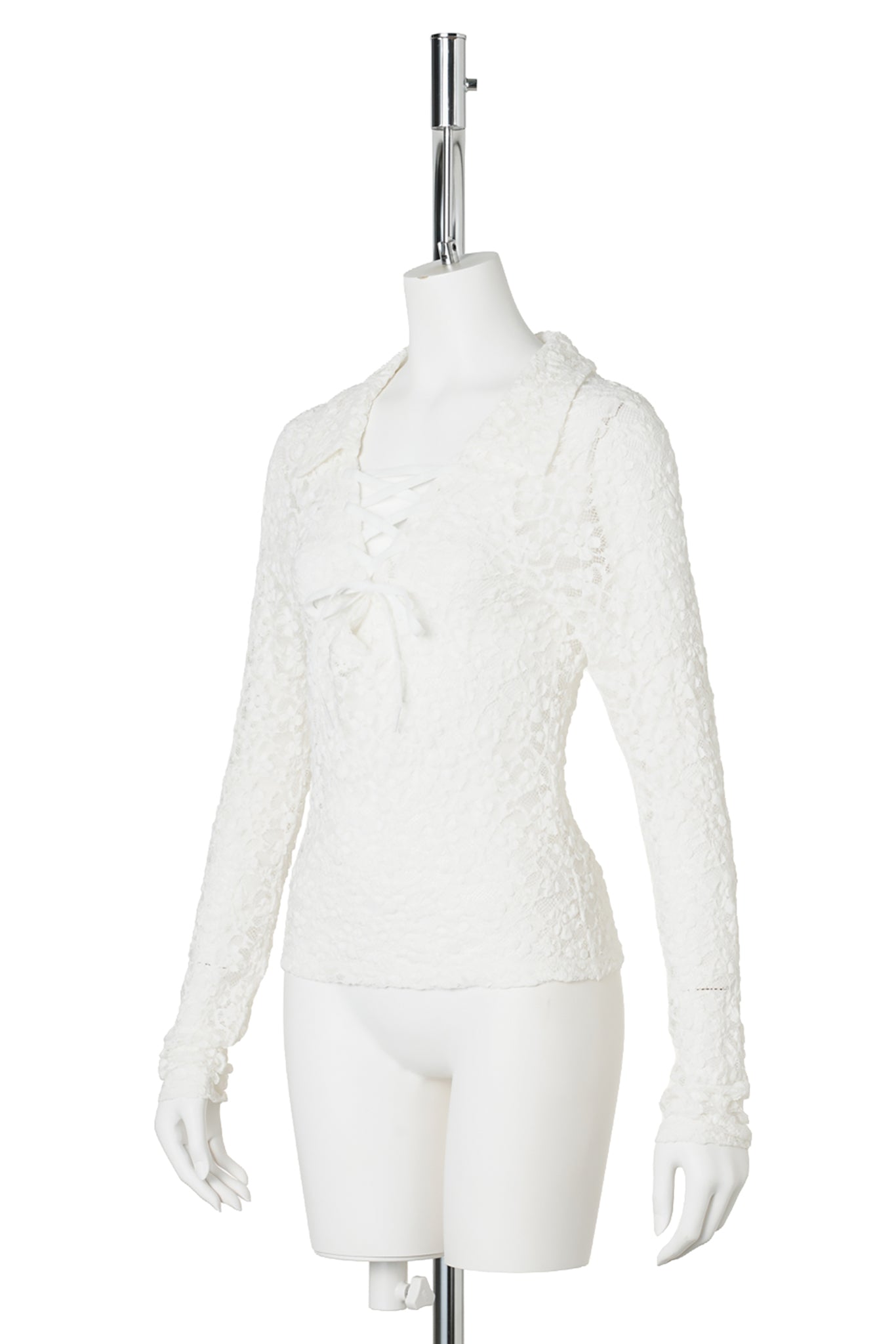 LACED UP BODICE TOP / WHITE