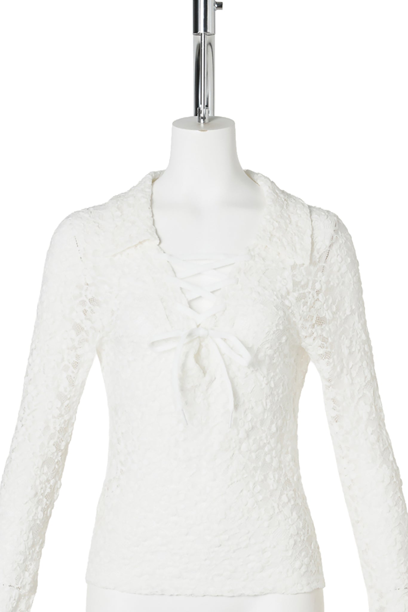 LACED UP BODICE TOP / WHITE