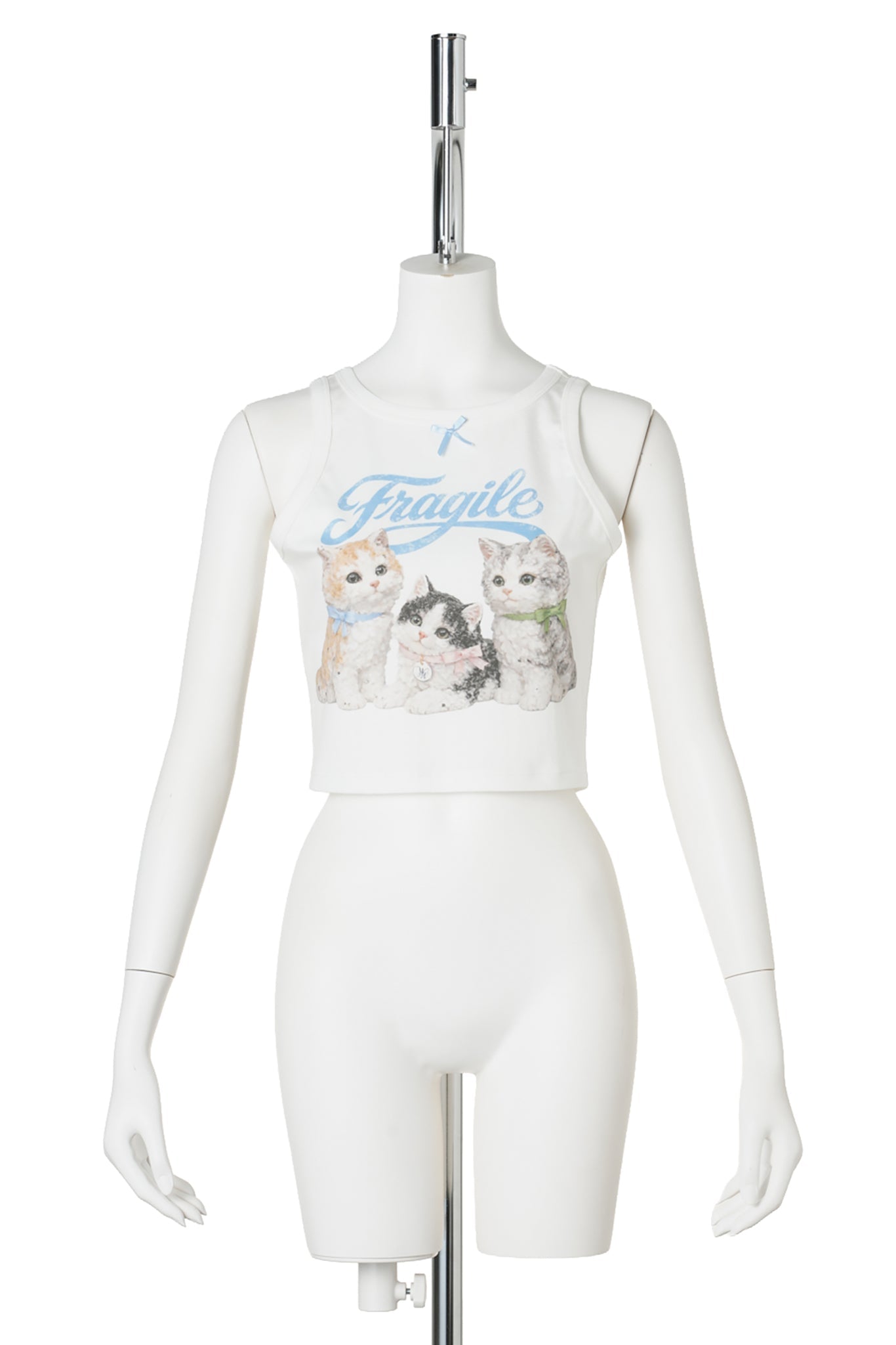 FRAGILE KITTENS TANK TOP / WHITE