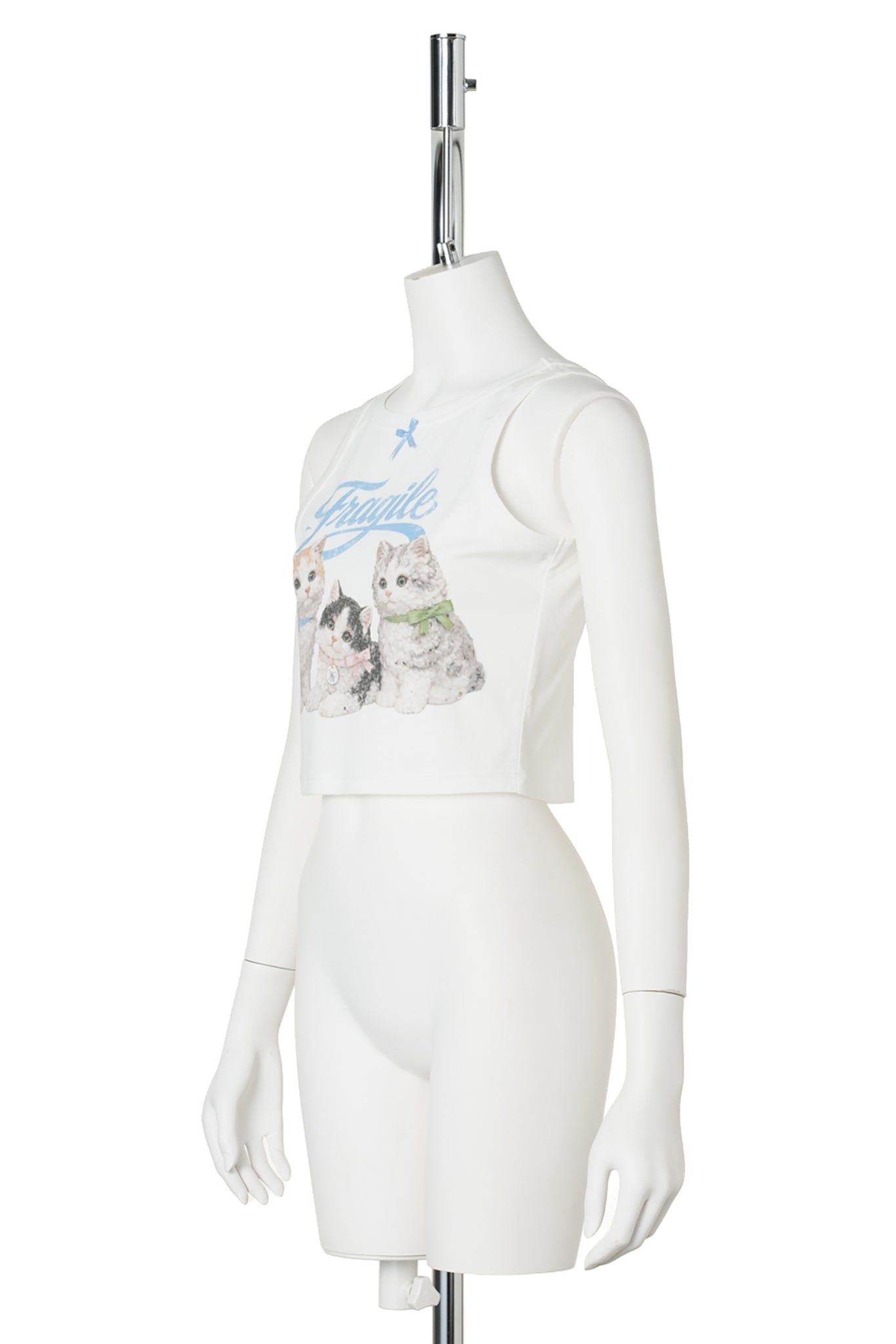 FRAGILE KITTENS TANK TOP / WHITE