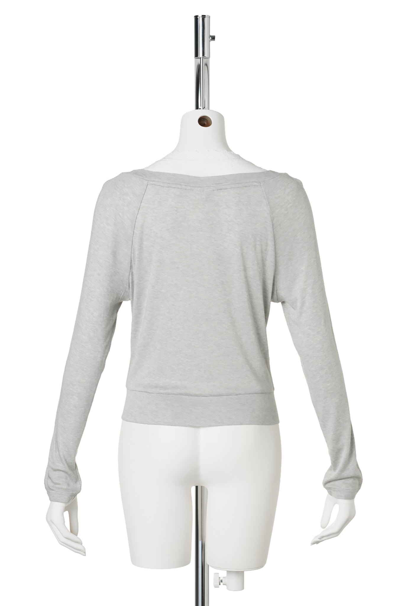 LAYERED LACE-TRIM CARDIGAN TOP / GREY