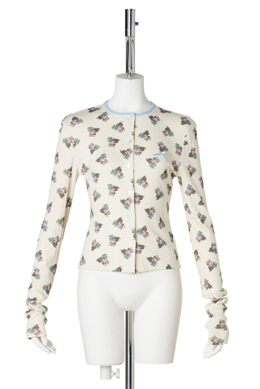 KITTY PRINT CARDIGAN / KITTY PRINT