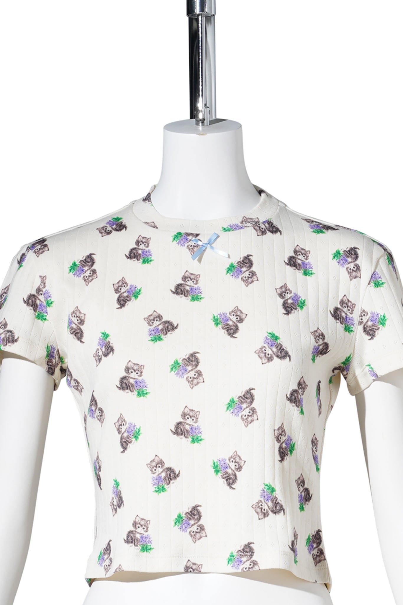 PURR KITTY PRINT TOP / KITTY PRINT