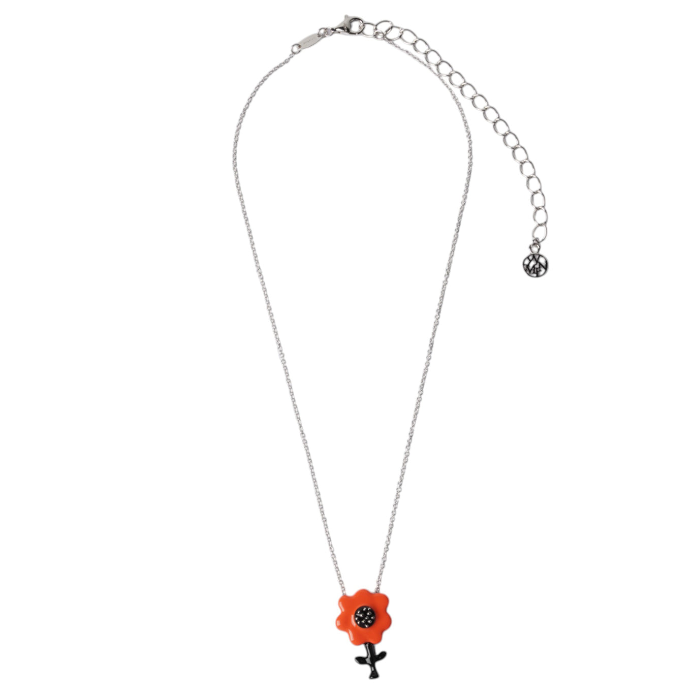 IRREGULAR RESIN COATING FLOWER PENDANT / ORANGE