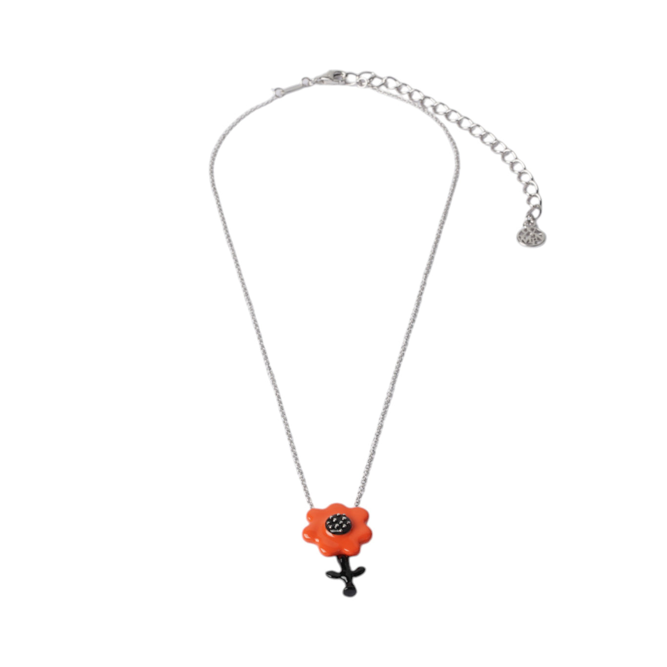 IRREGULAR RESIN COATING FLOWER PENDANT / ORANGE