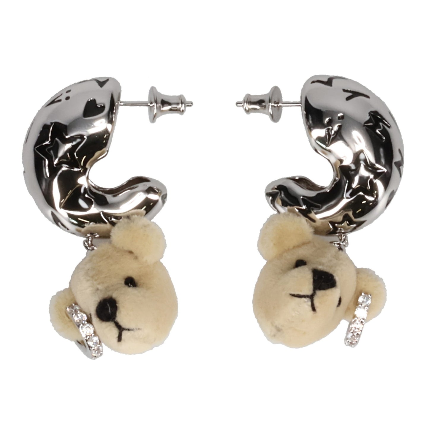 BEAR HEAD EARRING / LIGHT BROWN