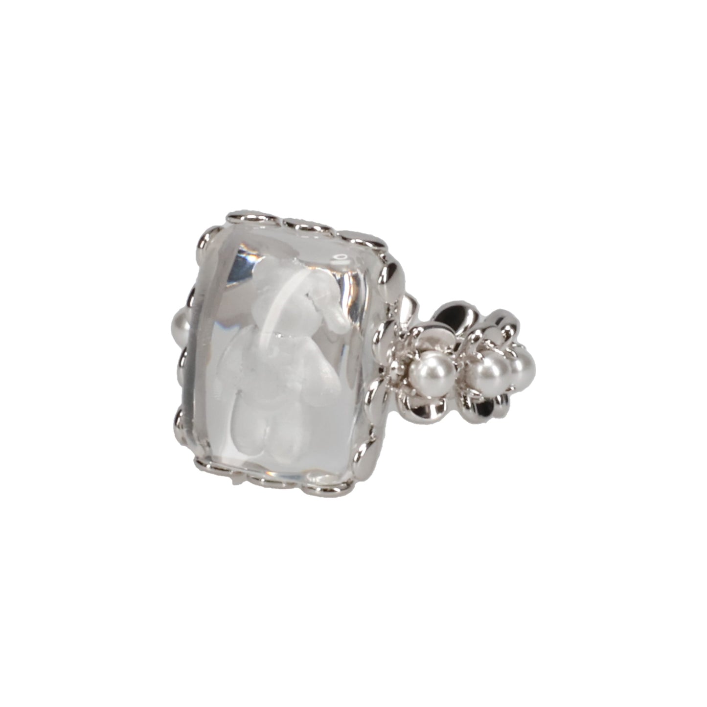 CRYSTAL BEAR LACE RING / TRANSPARENT