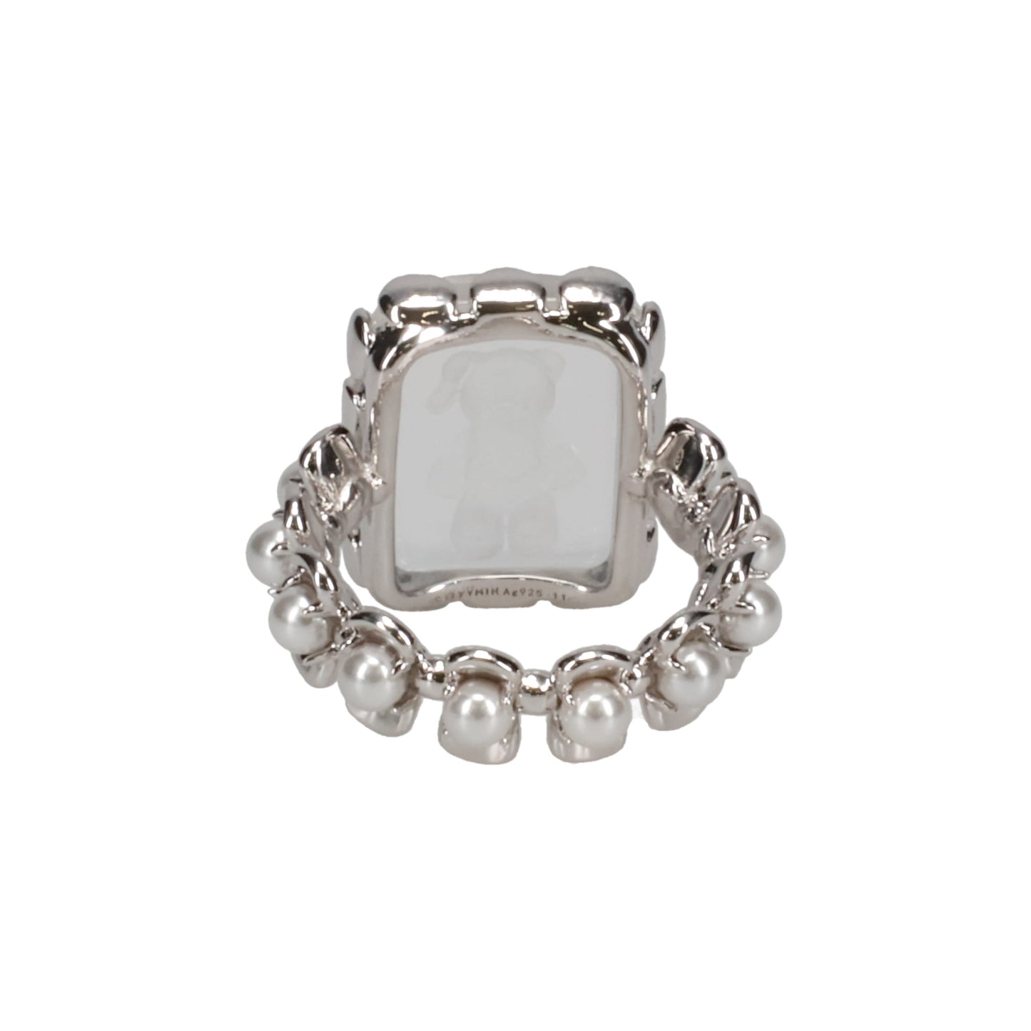 CRYSTAL BEAR LACE RING / TRANSPARENT