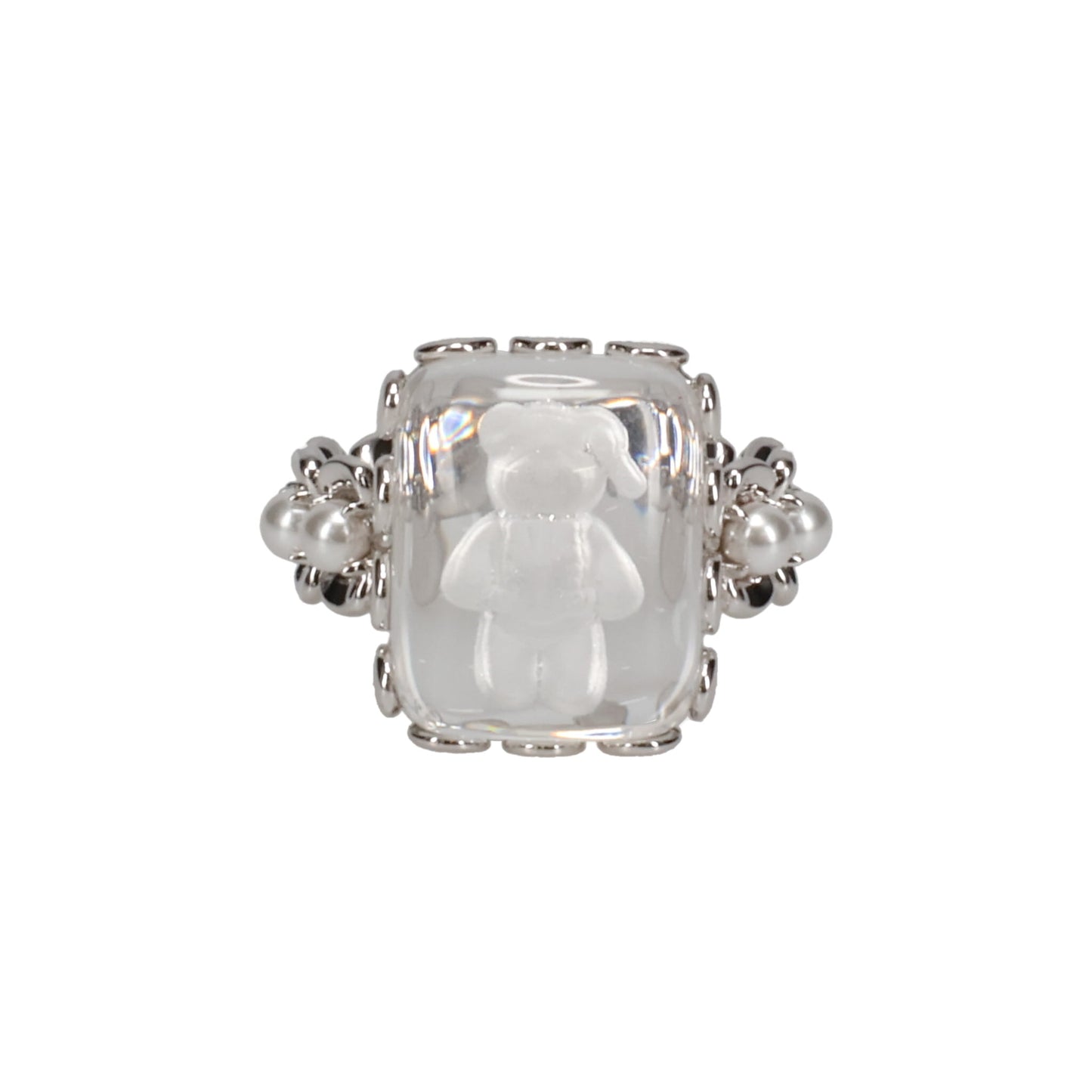 CRYSTAL BEAR LACE RING / TRANSPARENT