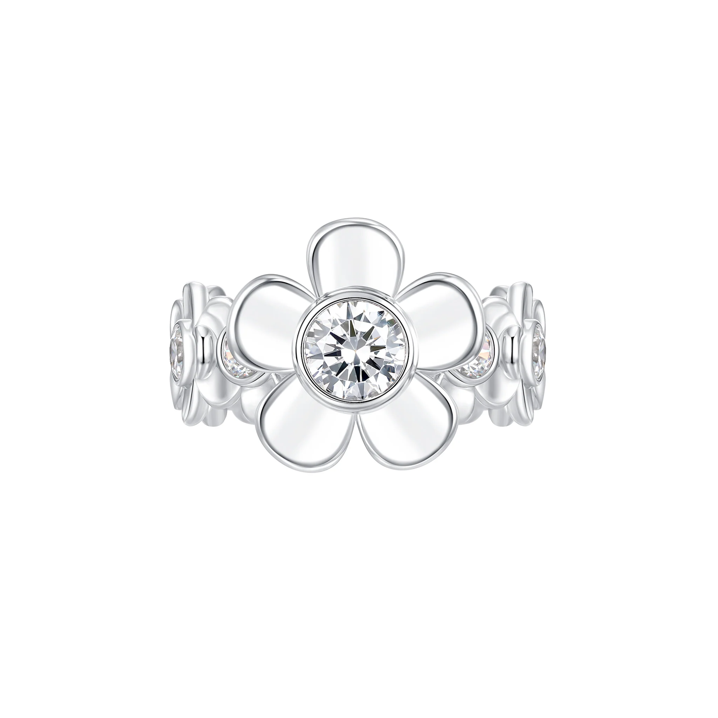 SPIN FLOWER GARDEN RING / SILVER