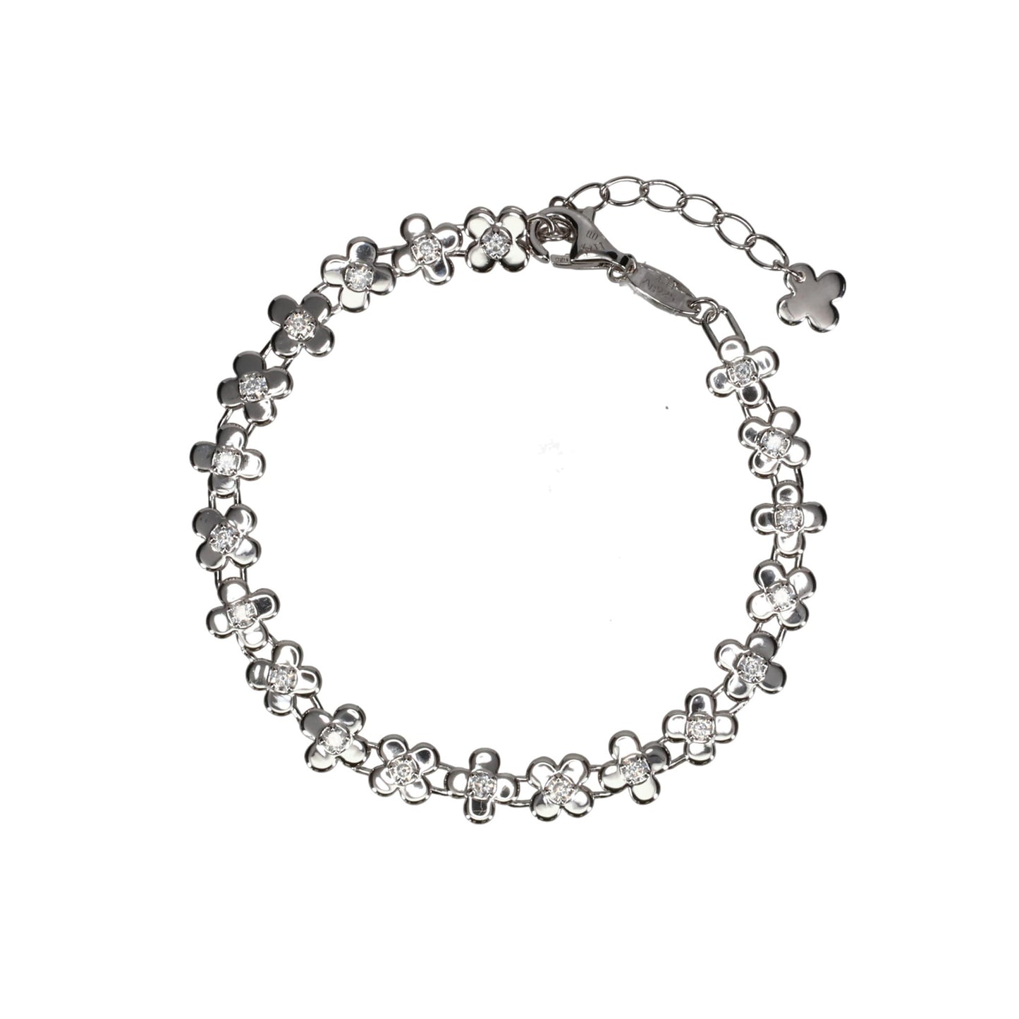 CROSS FLOWER BRACELET / SILVER