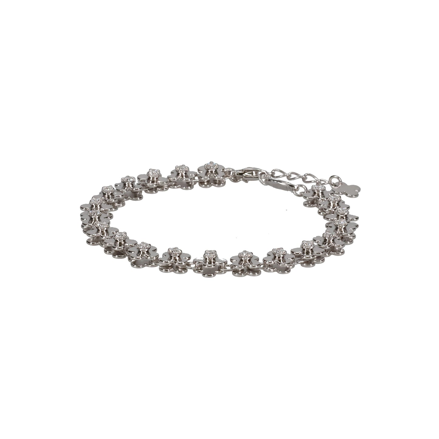 CROSS FLOWER BRACELET / SILVER