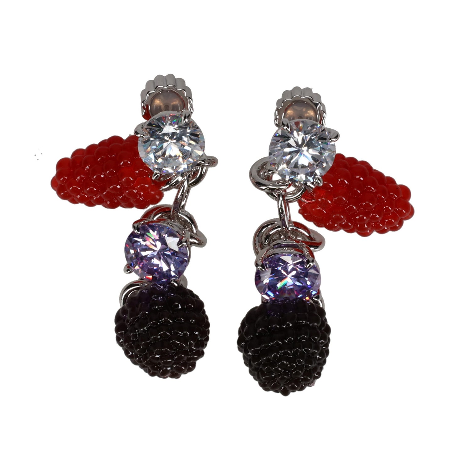 BERRIES GEMSTONE LOCK EARRING / SILVER