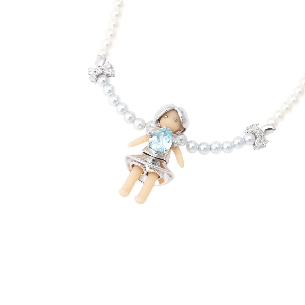 MIDDLE GIRL BEADED BRAID NECKLACE / BLUE