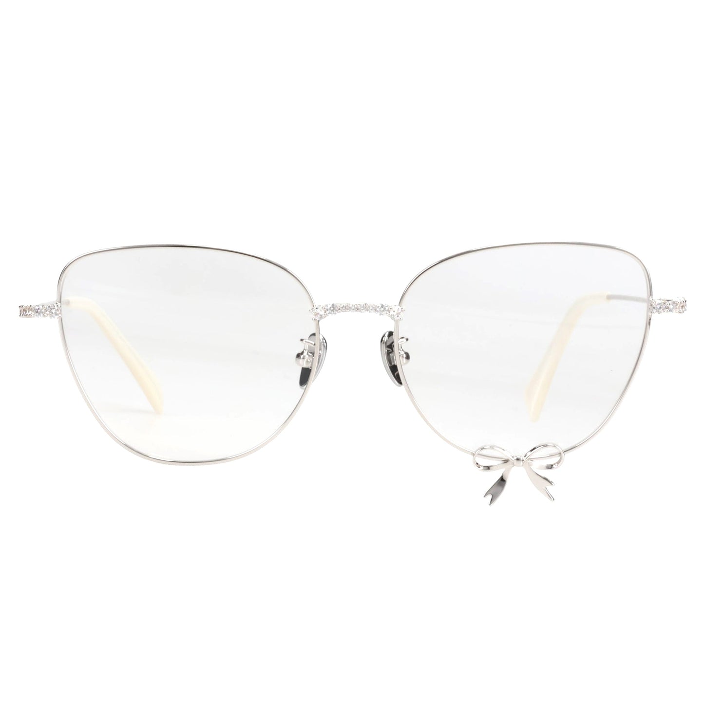 METAL BOWKNOT GLASSES / SILVER