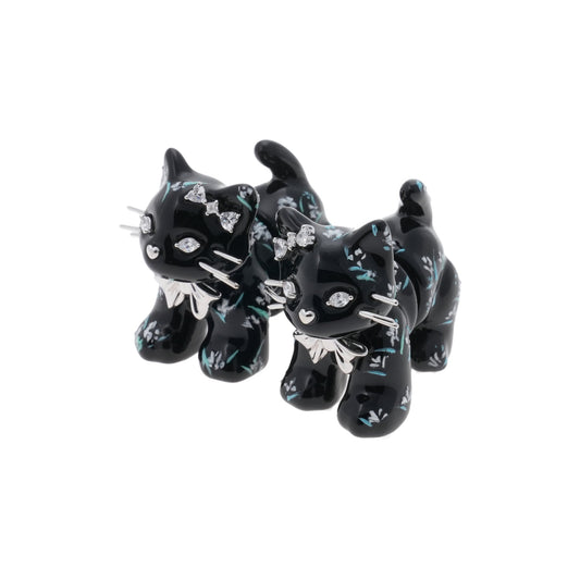 SPLIT KITTEN EARRING / BLACK
