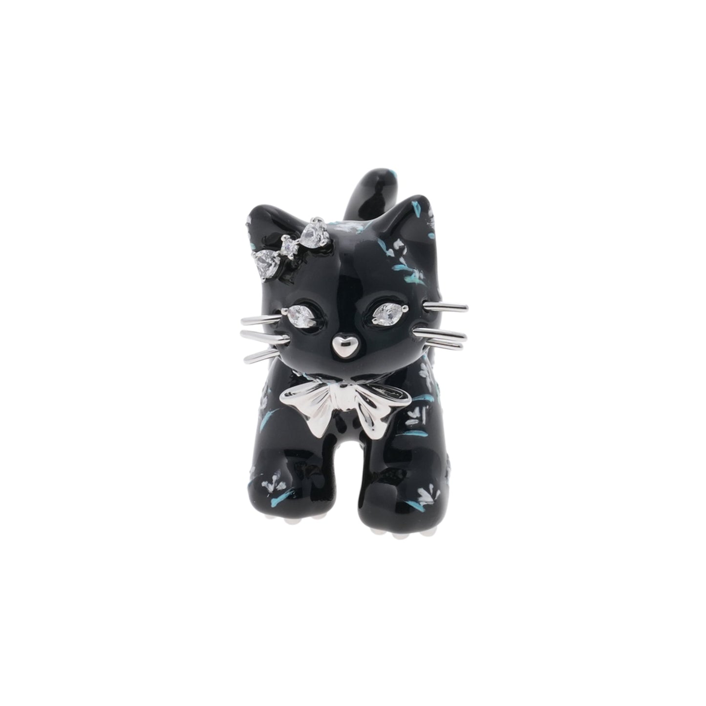 SPLIT KITTEN EARRING / BLACK