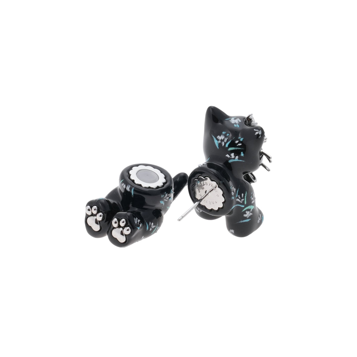 SPLIT KITTEN EARRING / BLACK