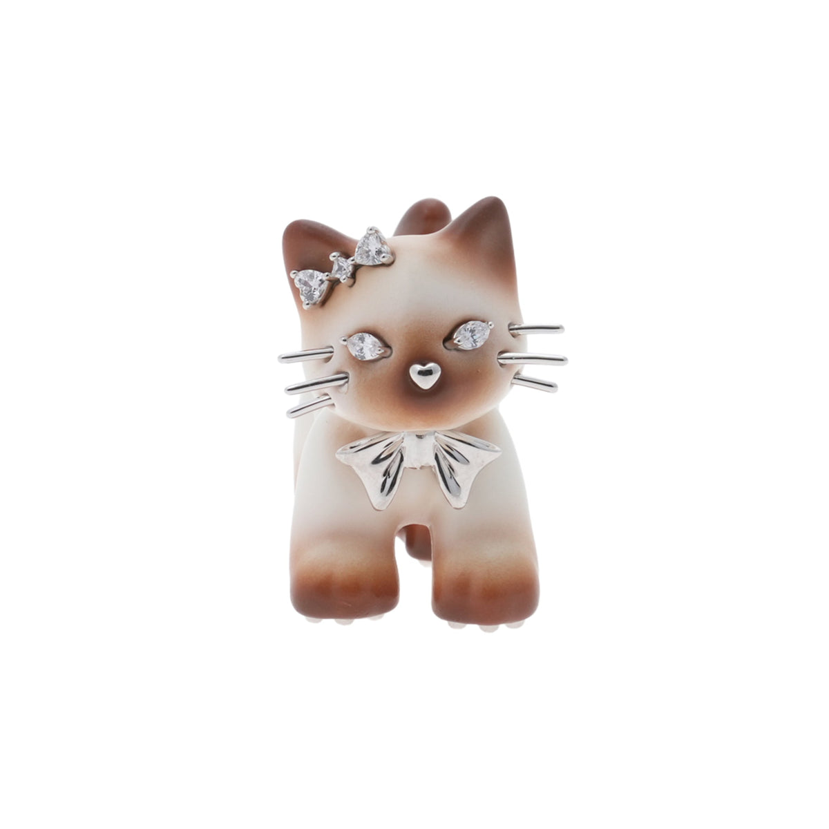 SPLIT KITTEN EARRING / BROWN