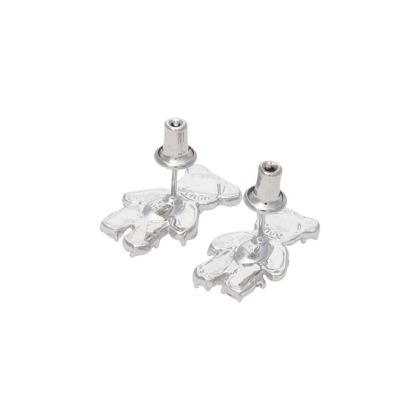 COIN GEMSTONE BEAR EARRING / SILVER