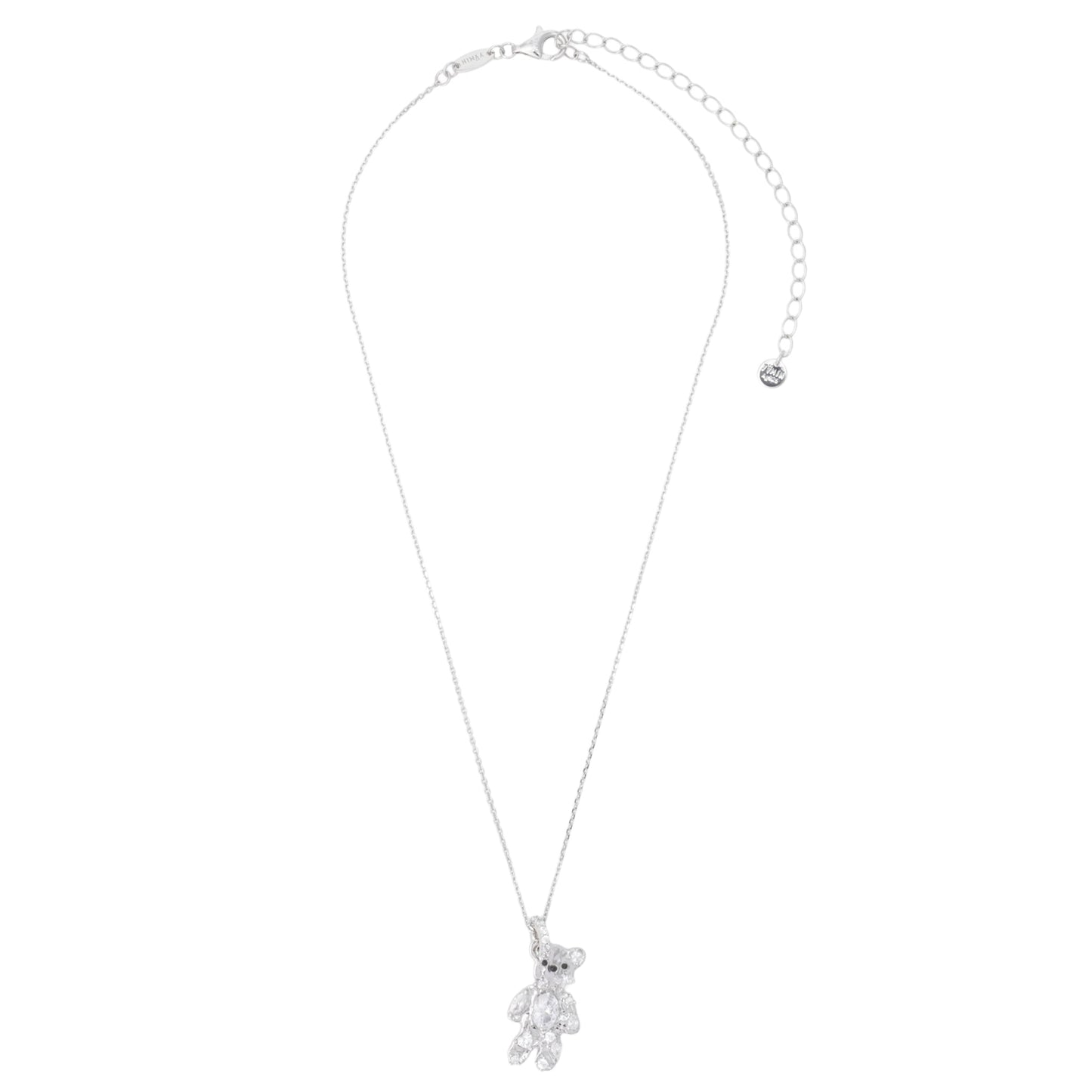 COIN GEMSTONE BEAR NECKLACE / SILVER