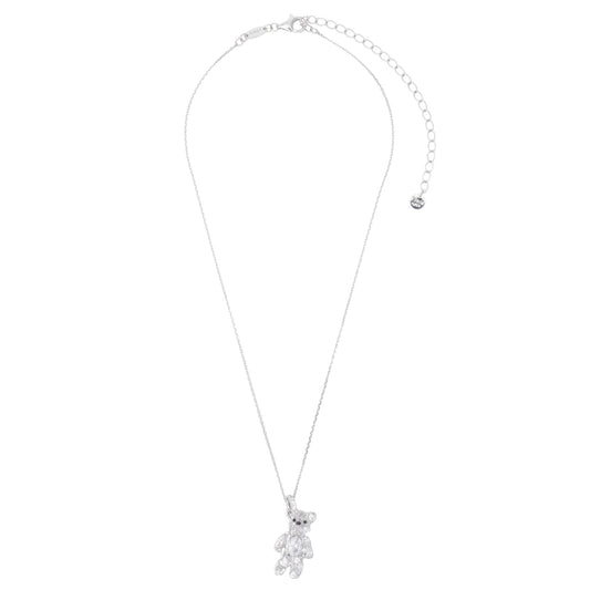 COIN GEMSTONE BEAR NECKLACE / SILVER