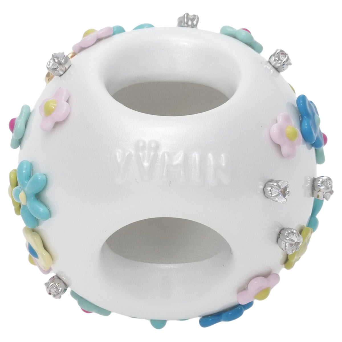 FLOWER GEMSTONE APPLE RING / PINK