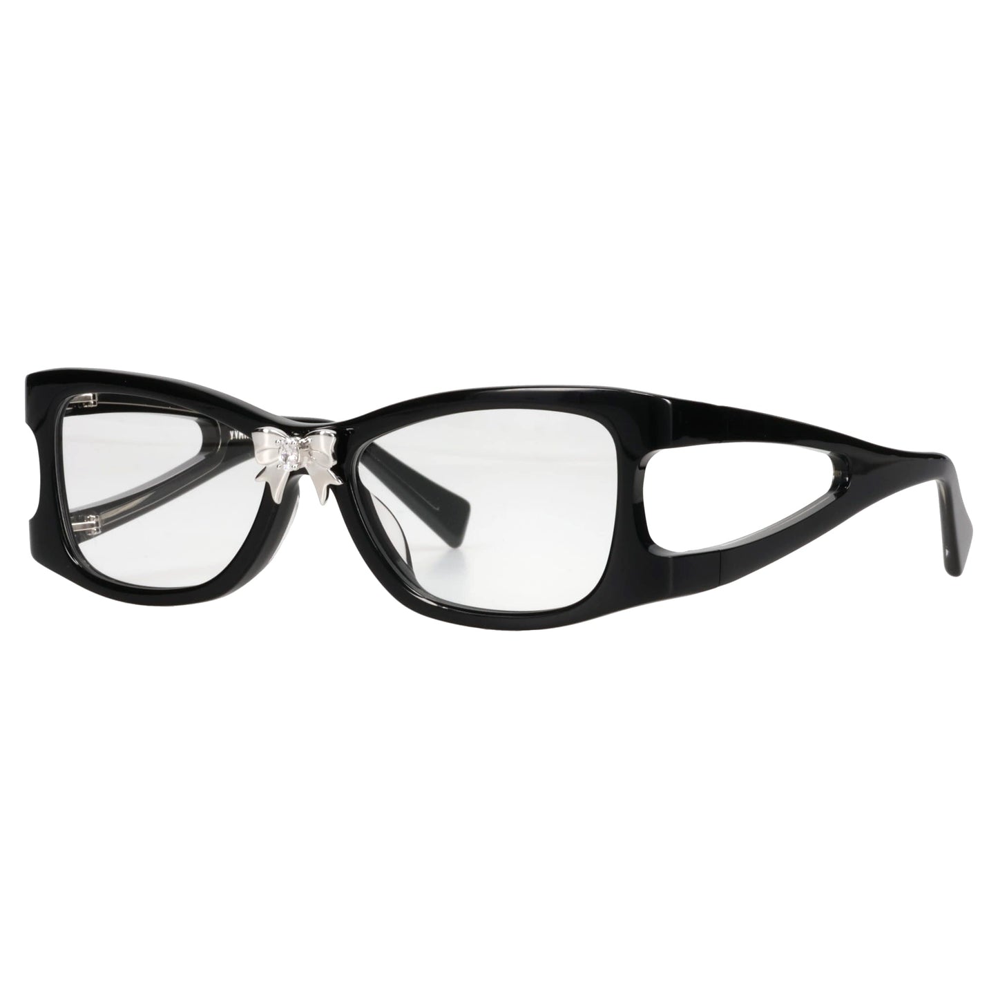 BOWKNOT HAIR CLIP GLASSES / BLACK