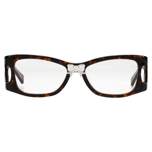 BOWKNOT HAIR CLIP GLASSES / BROWN