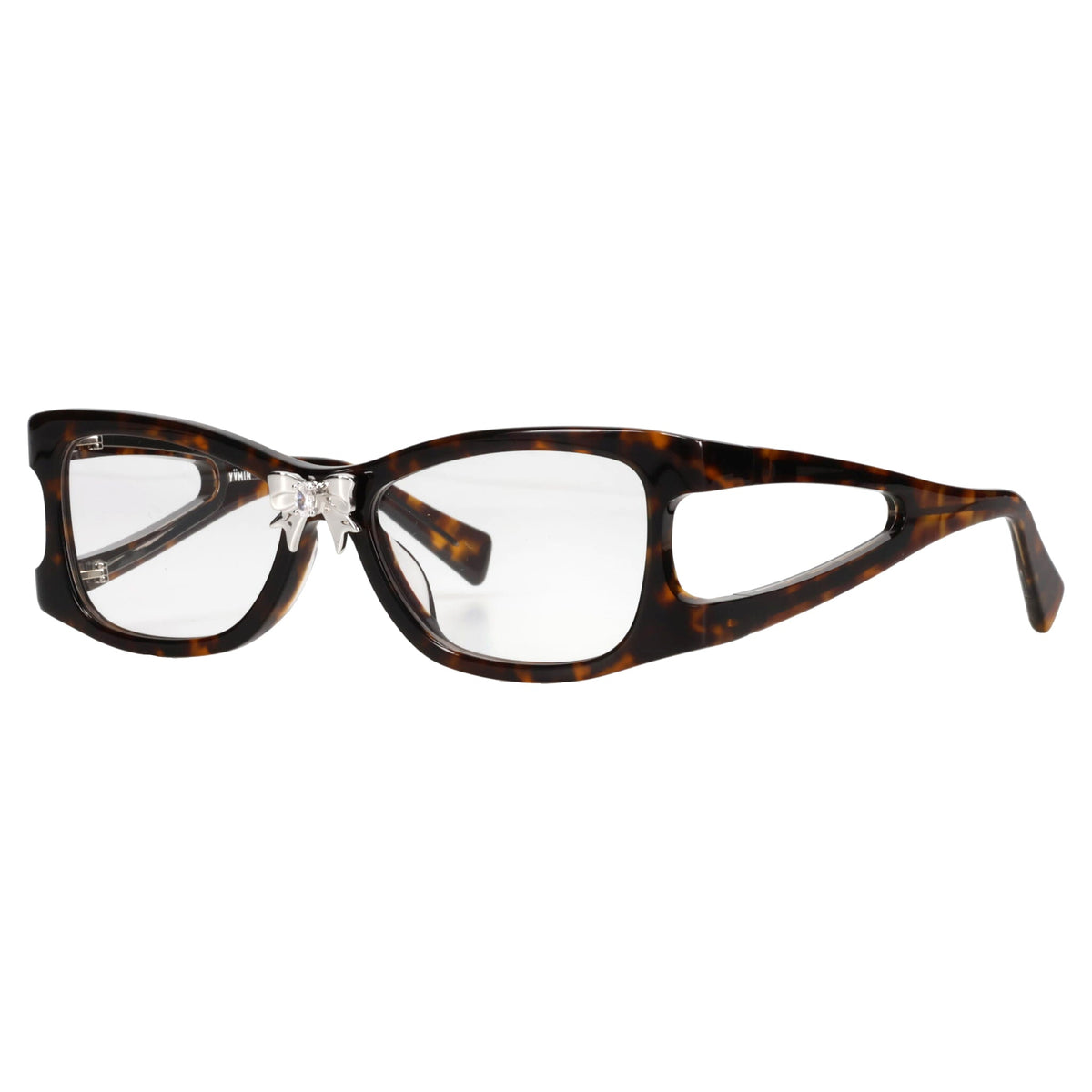 BOWKNOT HAIR CLIP GLASSES / BROWN