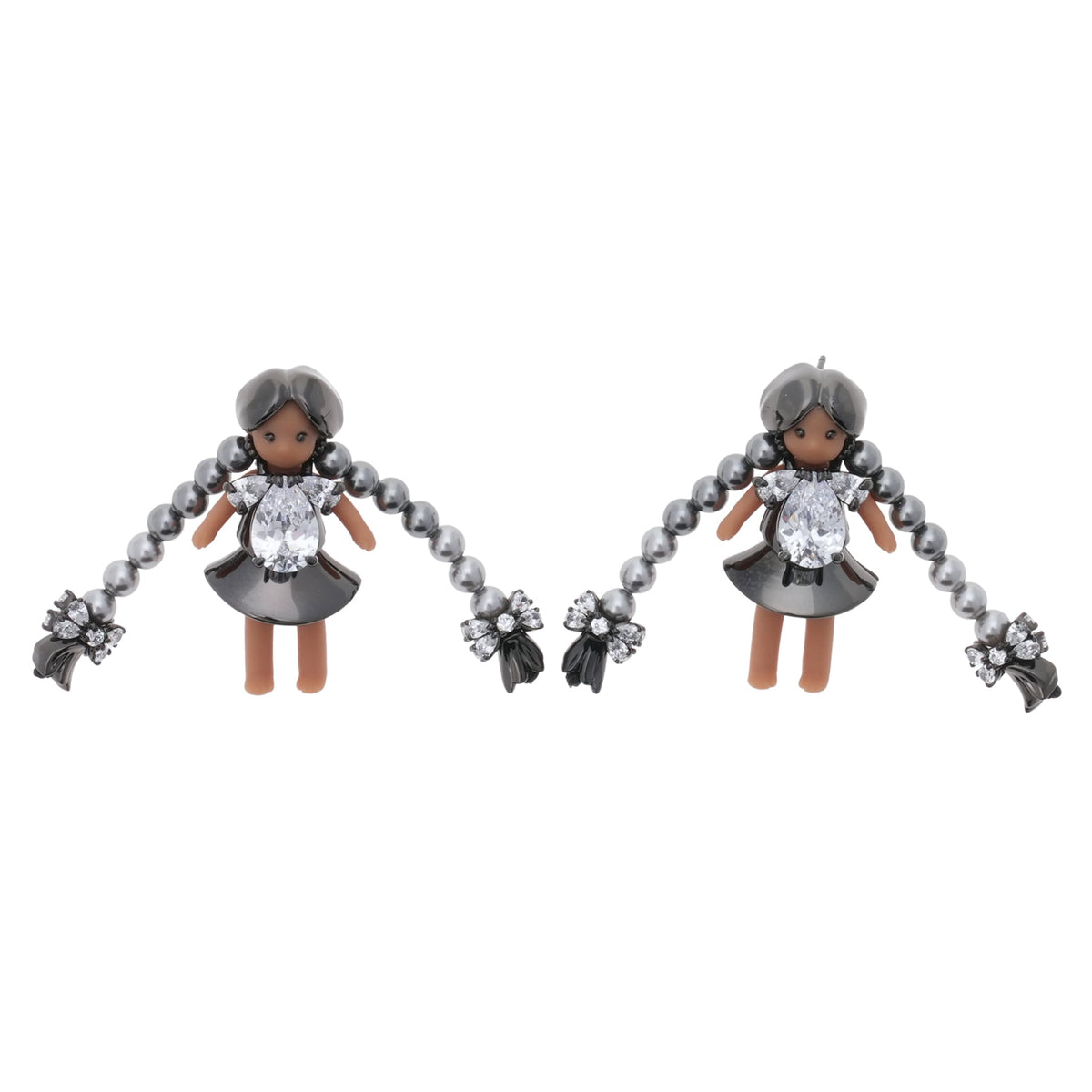 MIDDLE GIRL PEARL TASSEL EARRING / BLACK