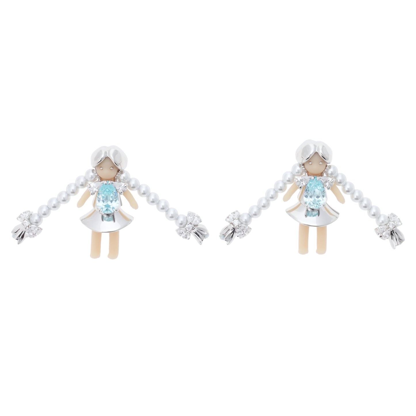 MIDDLE GIRL PEARL TASSEL EARRING / BLUE