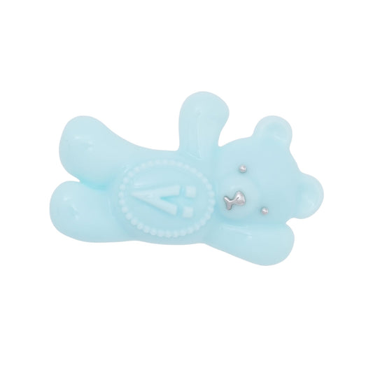GLASSES BEAR HAIR CLIP / BLUE