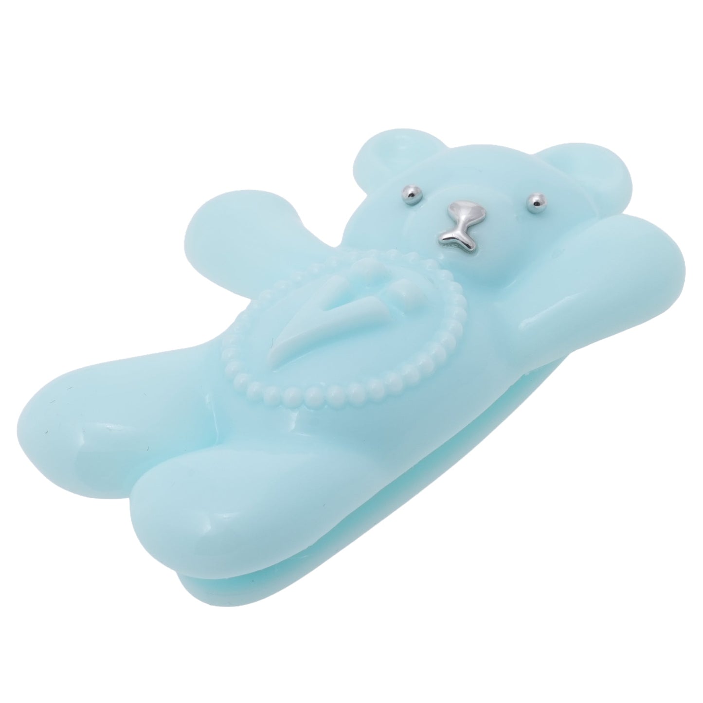 GLASSES BEAR HAIR CLIP / BLUE