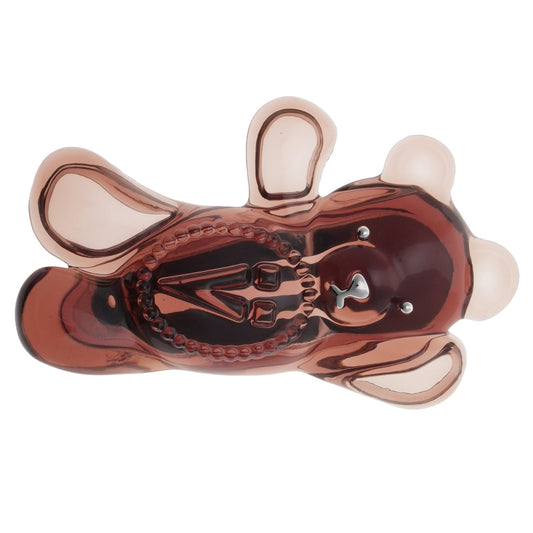 GLASSES BEAR HAIR CLIP / BROWN