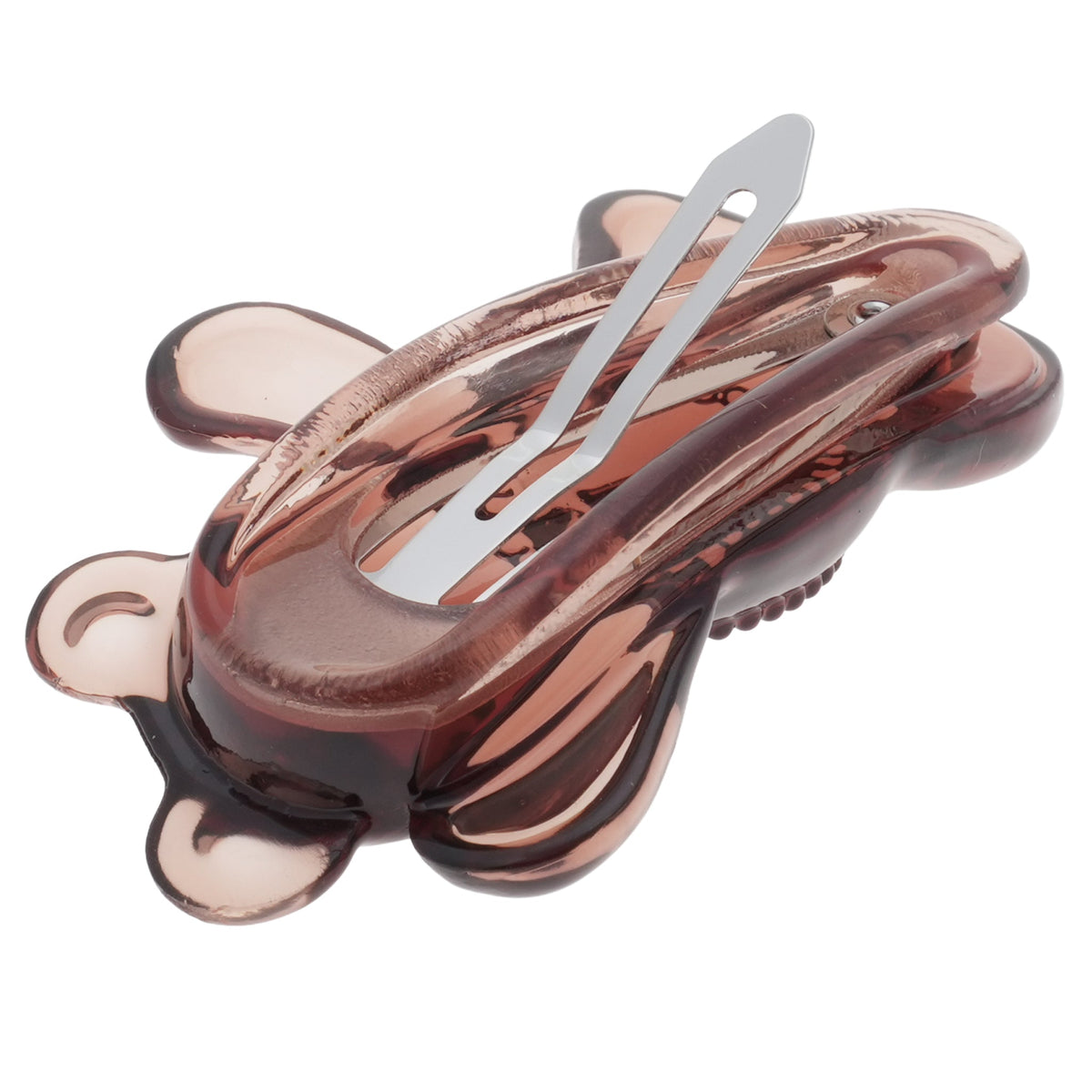 GLASSES BEAR HAIR CLIP / BROWN