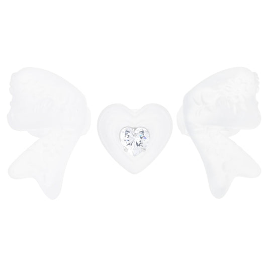HEART SHAPED BOWKNOT RING SET / SILVER